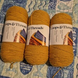 NIP Loops & Threads Yarn - Mustard - 3 Skeins